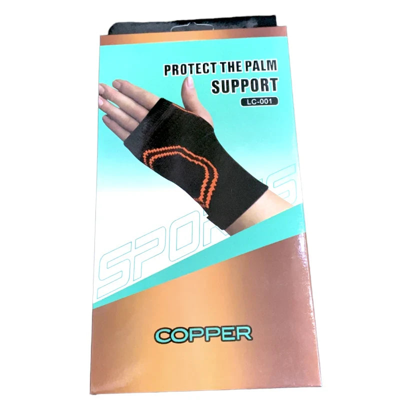 Orteză pentru încheietura mâinii tip mănușă AT Performance, elastică, compresie respirabilă, 19 x 7,5-9,5 cm, negru