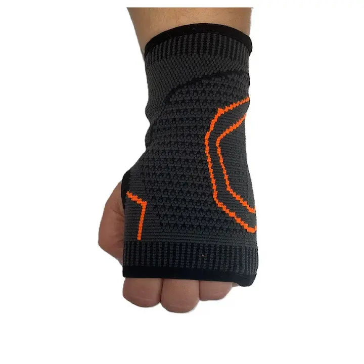 Orteză pentru încheietura mâinii tip mănușă AT Performance, elastică, compresie respirabilă, 19 x 7,5-9,5 cm, negru