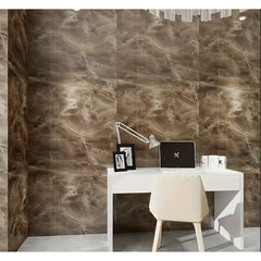 Set 50x Tapet Marmura, AT PERFORMANCE®, suprafata acoperire 9 mp, autoadeziv, waterproof, usor de montat, design modern, 30x60 cm, maro