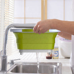 Tocator 3 in 1, tocator, cos depozitare, vas pentru spalare, pliabil, 40x30 cm