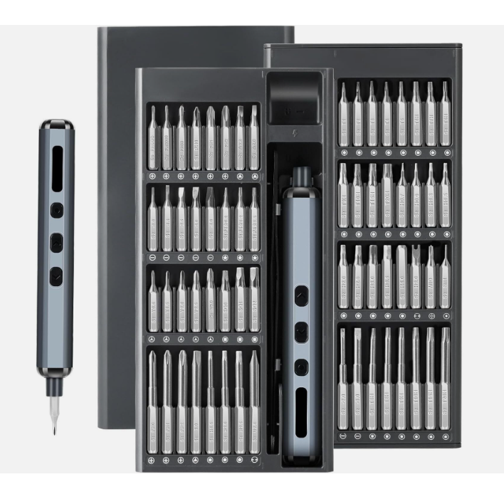 Șurubelniță electrică de precizie AT Performance, 64 biți magnetici crom vanadiu, fără fir, mâner din aluminiu