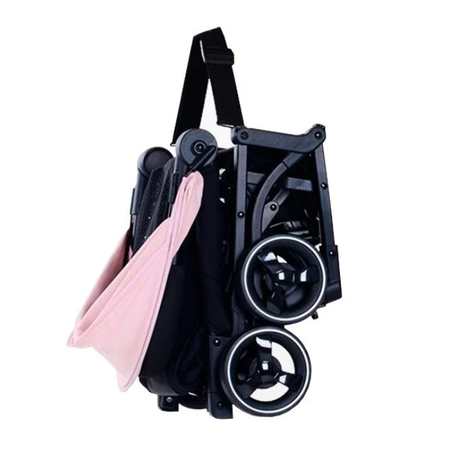 Cărucior pentru copii pliabil AT Performance, 5 kg, cadru din aluminiu, ham în 5 puncte, 6-36 luni, negru