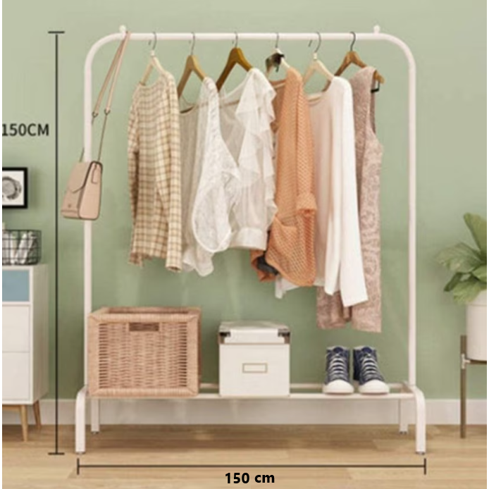 Suport de umerase pentru Haine Si Incaltaminte, AT Performance, 150 x 150 x 45.6 cm, Organizator, Metalic, Alb