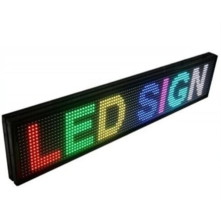 Reclamă luminoasă LED RGB AT Performance, 400x40 cm, 100.000 ore, carcasă ABS, text personalizat, neagră