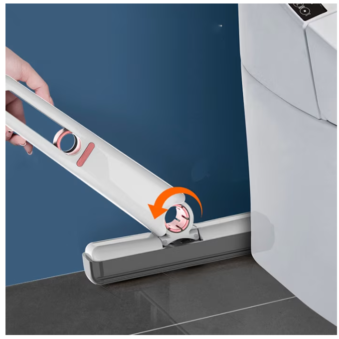 Mini Mop Portabil, At Performance, cu stoarcere automata, Burete de inalta calitate, Spalare umeda sau uscata, Potrivit pentru Geamuri, Blaturi, Bucatari, Bai, 2 bureti inclusi, Alb