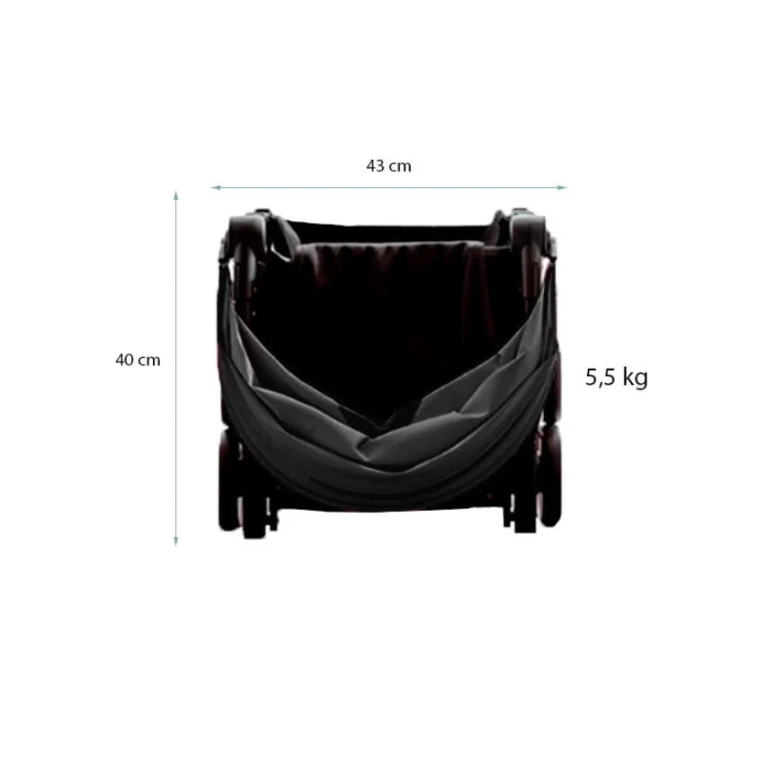 Cărucior pentru copii pliabil AT Performance, 5 kg, cadru din aluminiu, ham în 5 puncte, 6-36 luni, negru