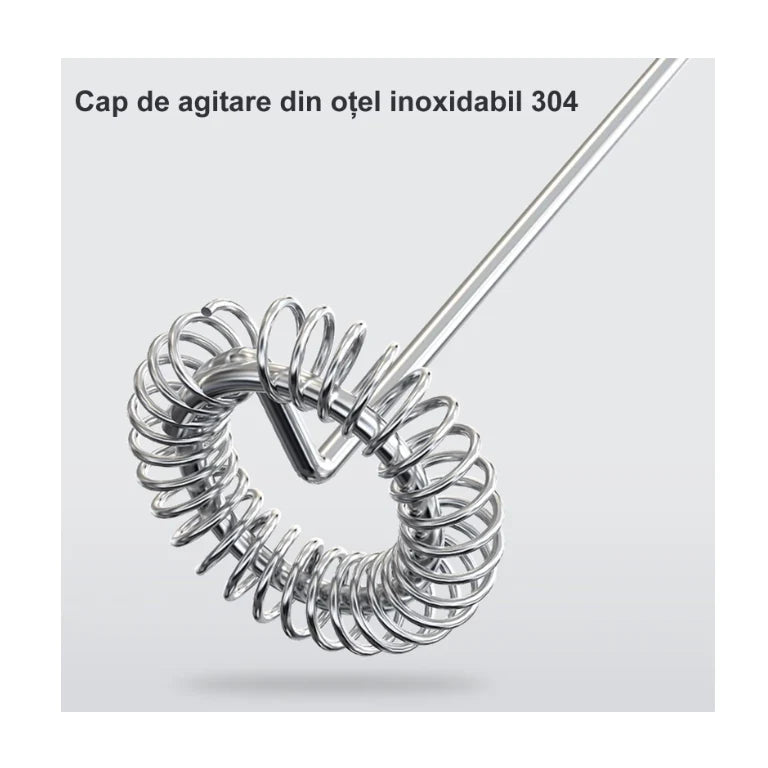 Mixer spumă lapte electric AT Performance, tijă oțel inoxidabil, suport metalic, negru