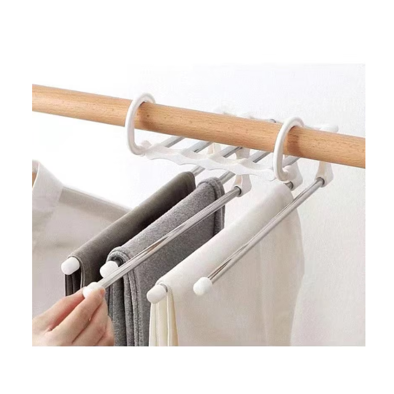 Umeras multiplu, At Performance, pentru pantaloni/prosoape, tip cascada, 2 tipuri de pozitionare, 5 brate extensibile, alb