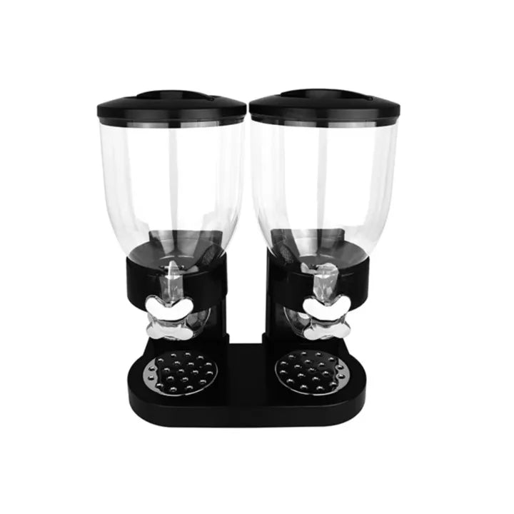 Dozator dublu pentru cereale AT Performance, 2 x 2 L, plastic, 33 x 20 x 40 cm, negru
