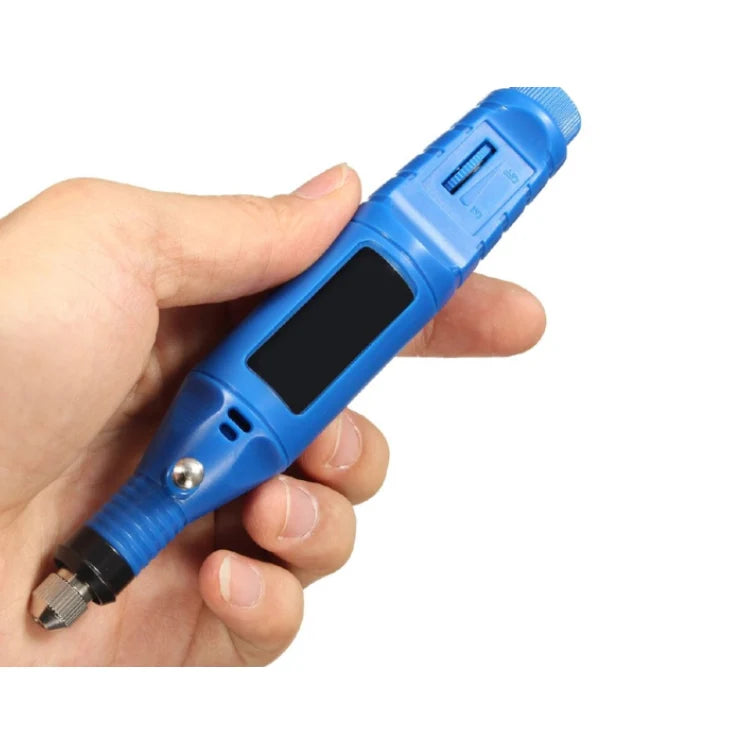 Freză electrică pentru unghii Tusy Store, 9 W, 3.000-20.000 RPM, 6 capete și 6 inele abrazive, albastru