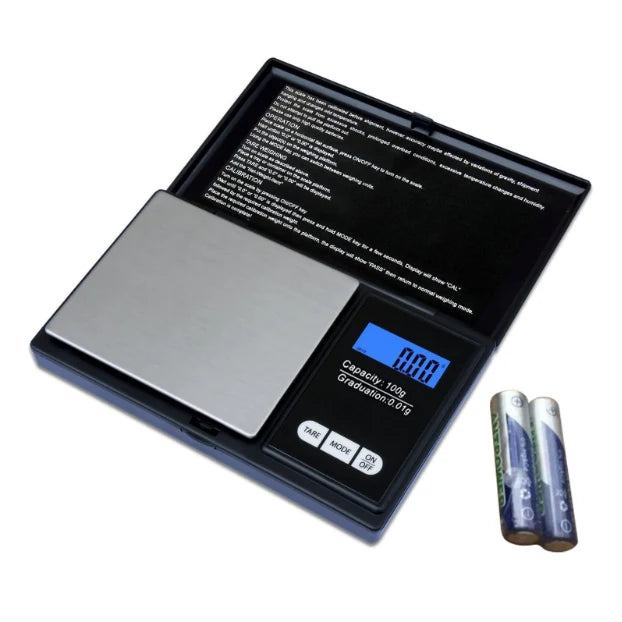 Cântar electronic de bijuterii AT Performance, 200 g, precizie 0,01 g, platformă inox, ecran LCD, negru