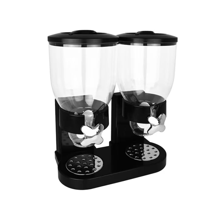 Dozator dublu pentru cereale AT Performance, 2 x 2 L, plastic, 33 x 20 x 40 cm, negru