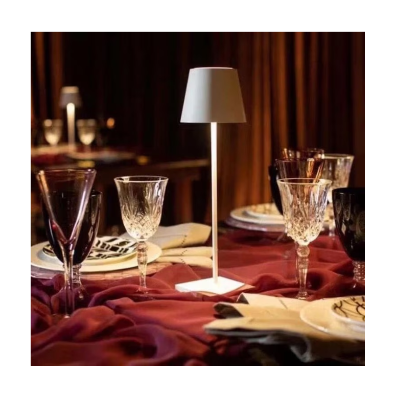 Lampa de masa, At Performance, led reincarcabila cu 3 temperaturi de culoare cald/rece/neutru, 38 cm x10 cm, culoare Alb