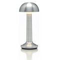 Lampă de birou tip ciupercă AT Performance, portabilă, 22 cm, metal și acril, control tactil, argintiu