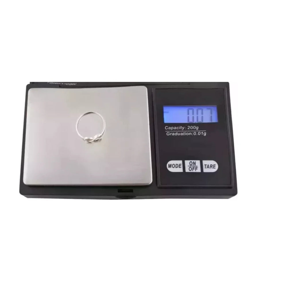 Cântar electronic de bijuterii AT Performance, 200 g, precizie 0,01 g, platformă inox, ecran LCD, negru