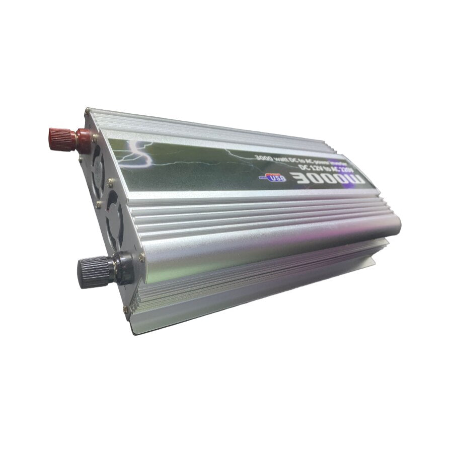 Invertor auto AT Performance, 3000 W, undă sinusoidală pură, carcasă din aluminiu, argintiu