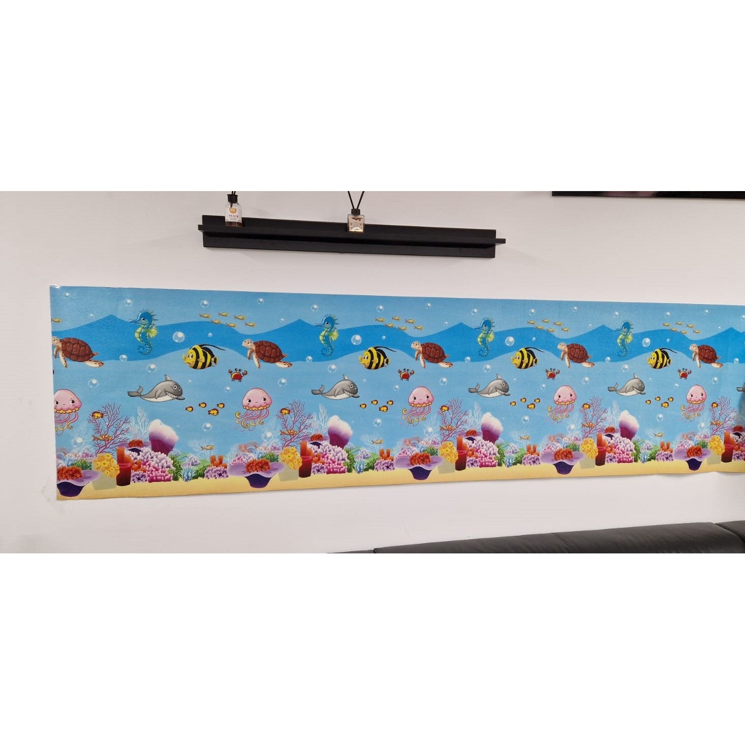 Rola Tapet 3D, autoadeziv/autocolant, AT PERFORMANCE®, spuma moale, design modern, pentru interior, usor de curatat, rezistent la apa, 68cmx2.8m, model acvatic, pesti