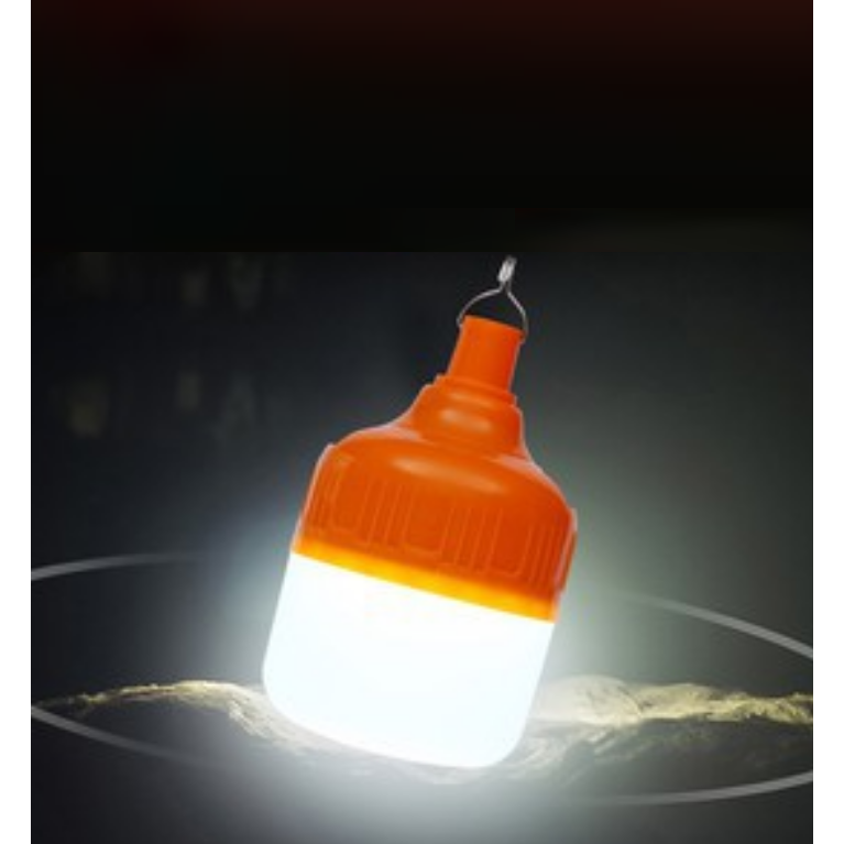 Bec LED solar 10 W Tusy Store, panou solar 6V, 20 LED SMD, 3 intensități, mod SOS, portocaliu