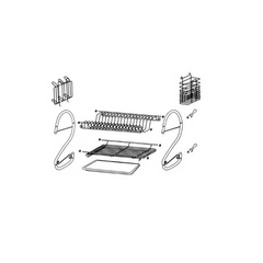 Uscator vase supraetajat, At Performance, inox si plastic, suport pahare si tava de scurgere, 36 x 26 x 34 cm