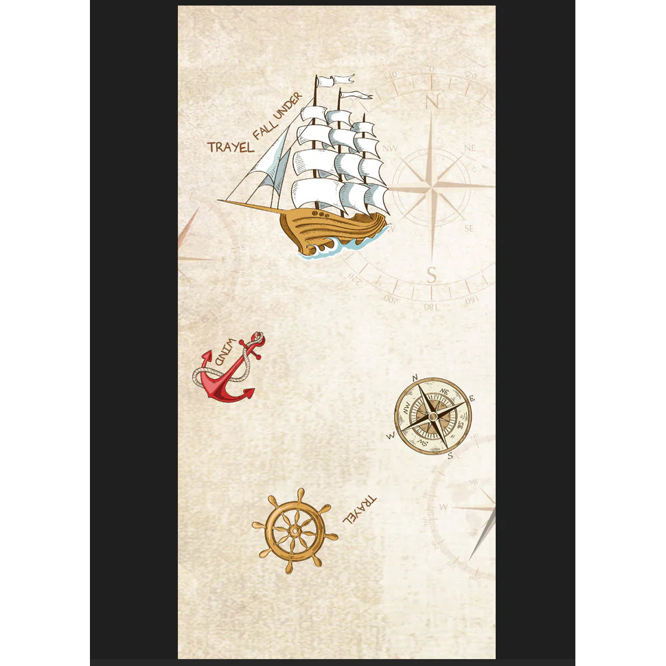 Rola Tapet 3D, autoadeziv/autocolant, AT PERFORMANCE®, spuma moale, design modern, pentru interior, usor de curatat, rezistent la apa, 68cmx2.8m, model corabie, pirati