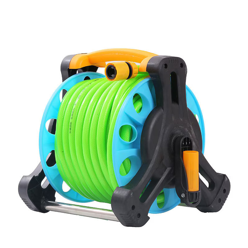 Furtun de grădină pe tambur AT Performance, 20 m, duză multifuncțională, derulare automată, verde