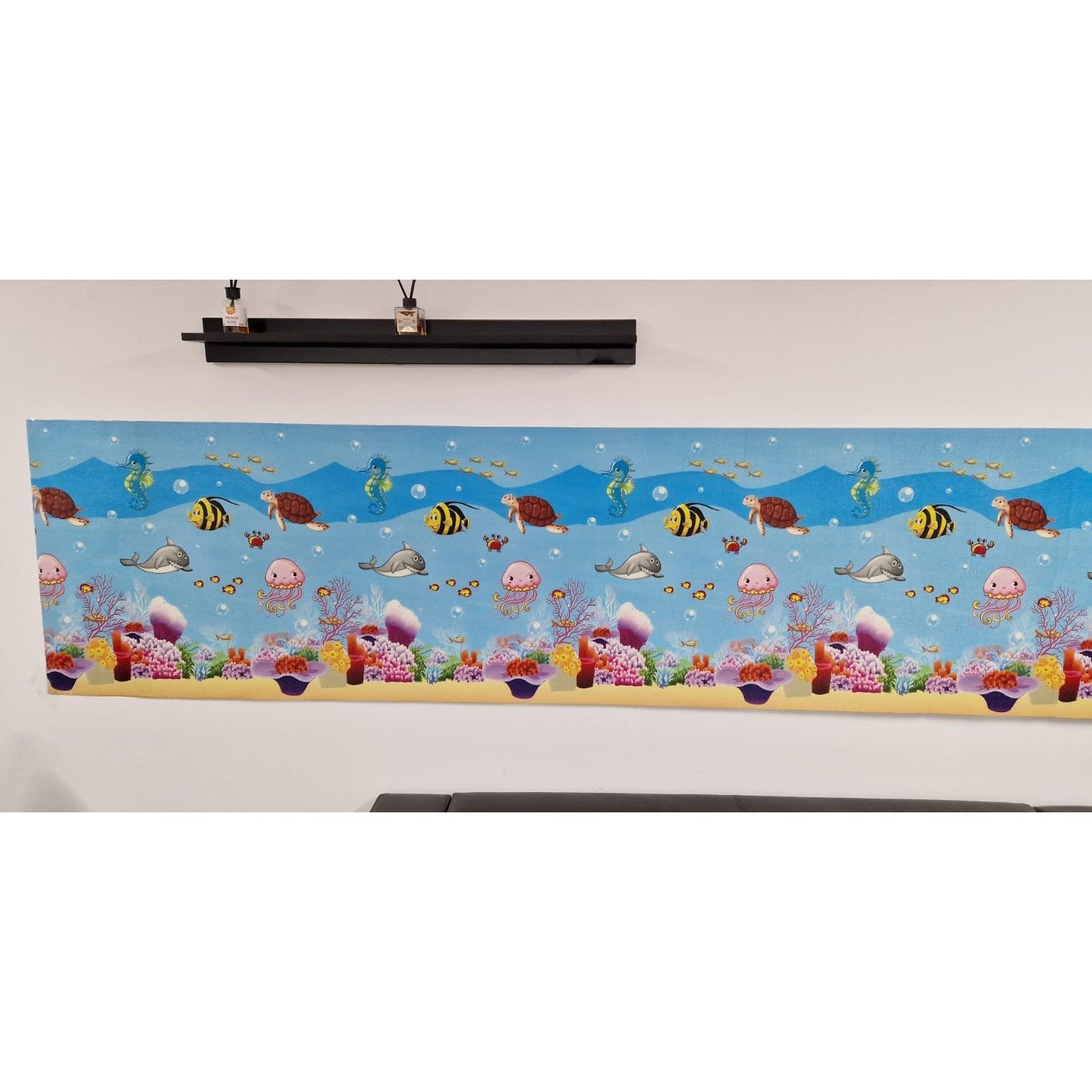 Rola Tapet 3D, autoadeziv/autocolant, AT PERFORMANCE®, spuma moale, design modern, pentru interior, usor de curatat, rezistent la apa, 68cmx2.8m, model acvatic, pesti