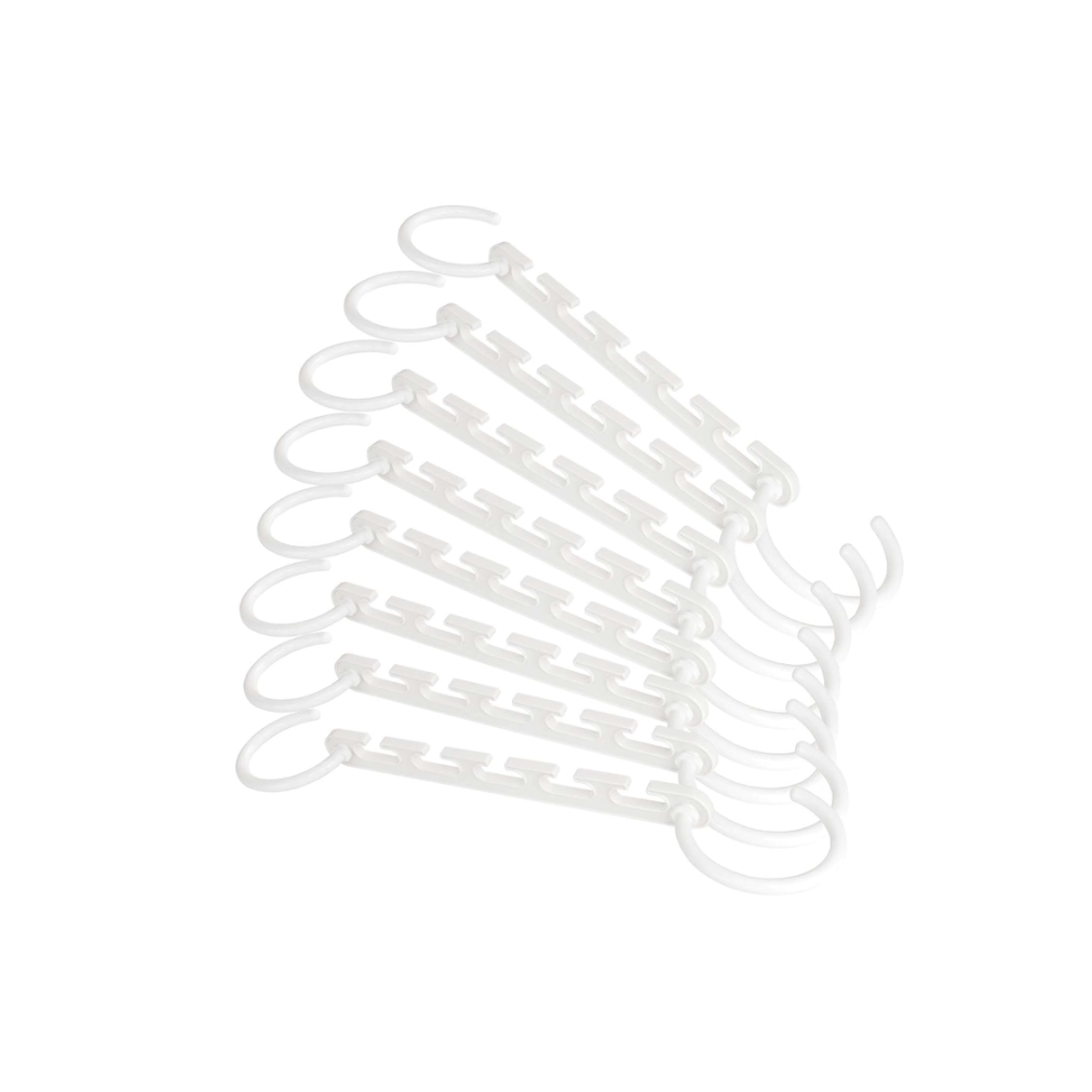 Set 10 suporturi organizatoare, AT PERFORMANCE®, pentru umerase, alb