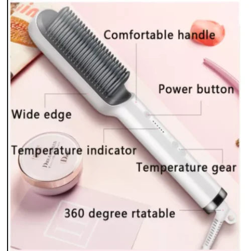 Perie electrica AT PERFORMANCE din ceramica pentru indreptat parul, temperatura reglabila, 5 trepte, max. 190 ° C, pe par uscat fara efect de electrizare