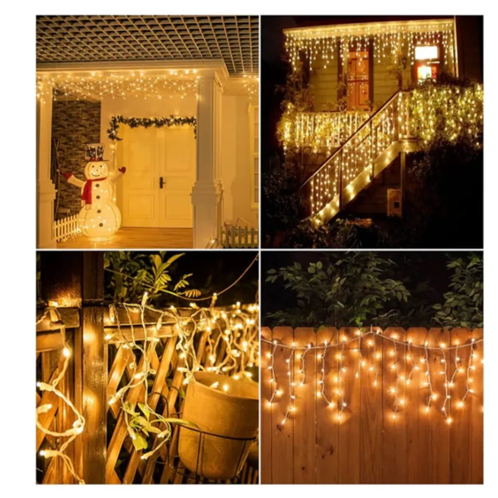 Ghirlandă luminoasă Crăciun 12 metri AT PERFORMANCE® – 300 LED-uri alb rece, decor interior/exterior