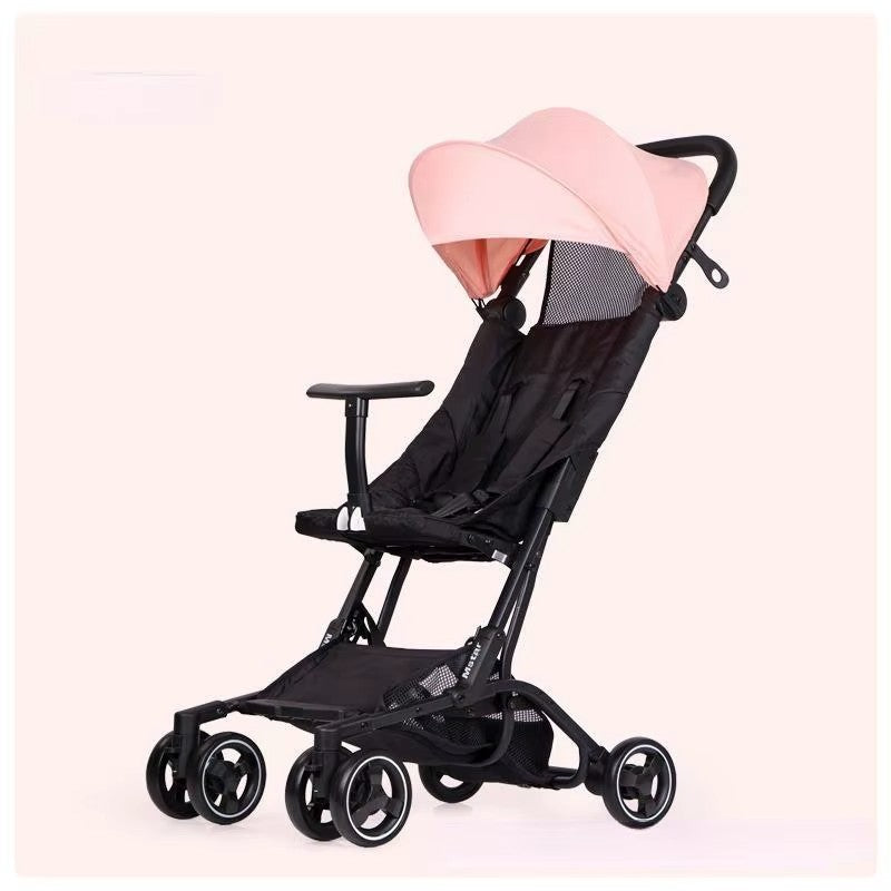 Cărucior pentru copii pliabil AT Performance, 5 kg, cadru din aluminiu, ham în 5 puncte, 6-36 luni, negru
