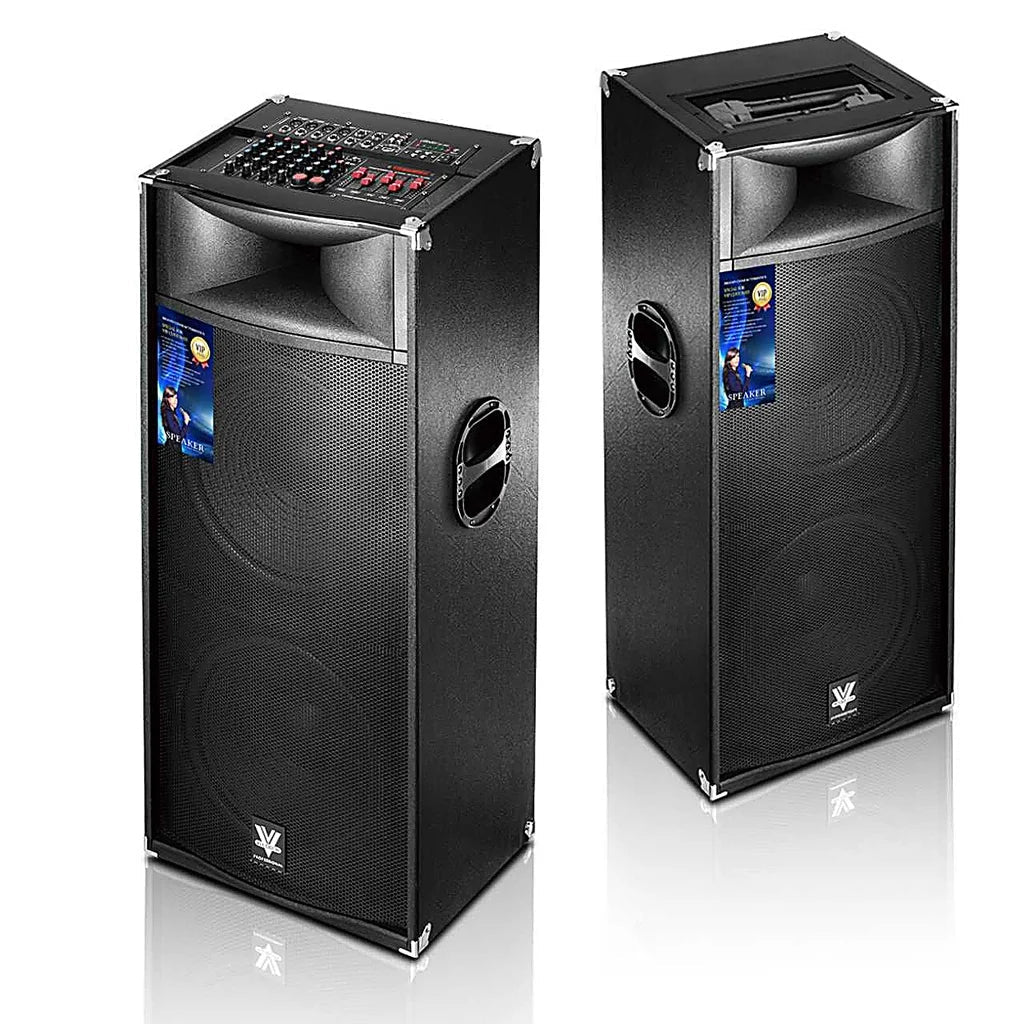 Sistem audio profesional AT Performance Valliodor 2025, 560 W, 4 difuzoare 15 inch, 2 microfoane wireless