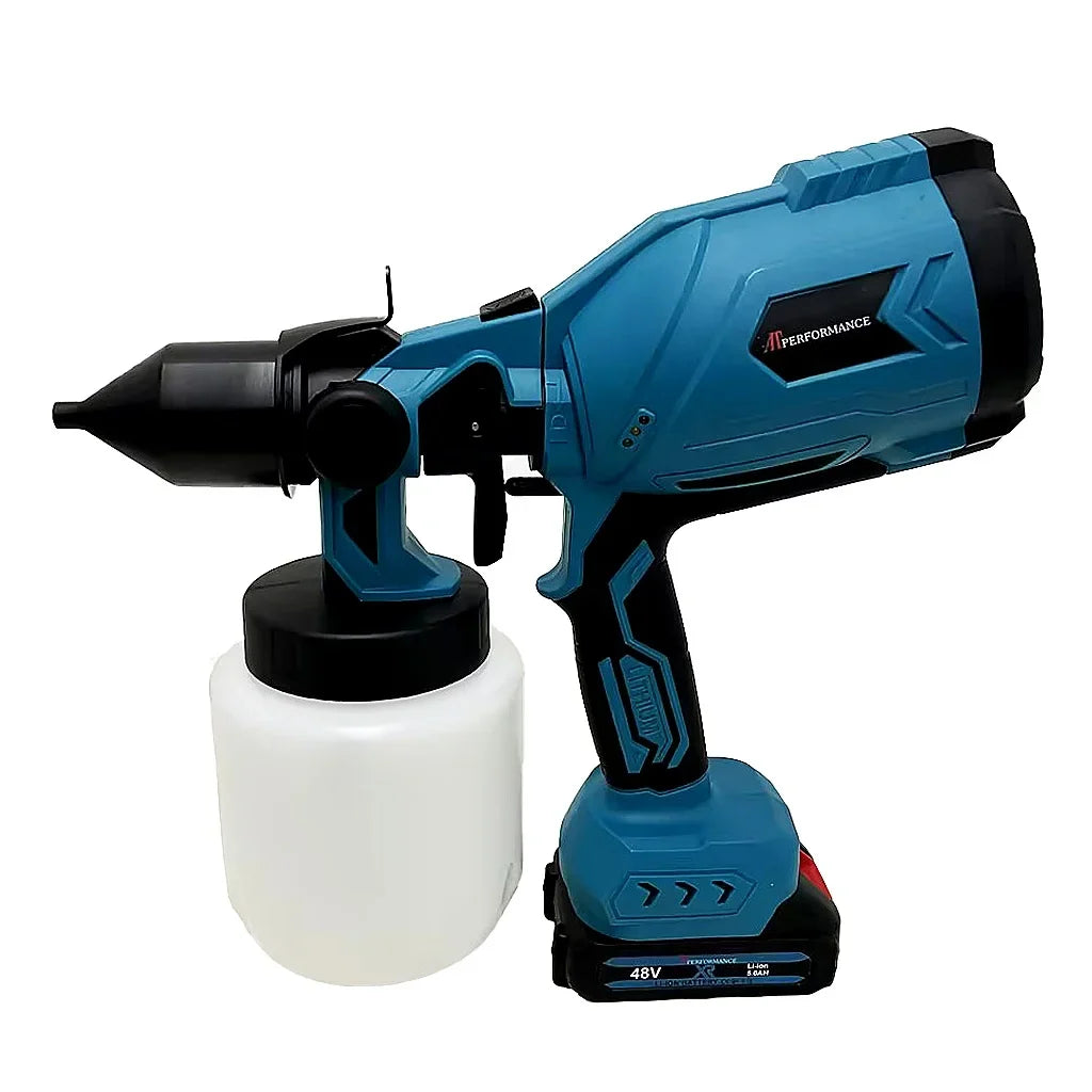 Pistol de vopsit electric AT Performance AT-401, 210 W, 2 acumulatori 48V, rezervor 1000 ml, 3 moduri de pulverizare