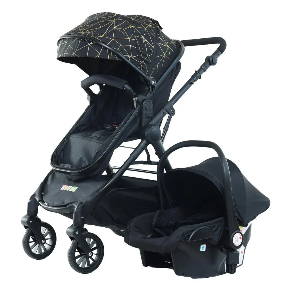 Cărucior 3 în 1 KIDOO, landou, scaun sport și scoică auto i-Size, ham în 5 puncte, suspensii, pliere rapidă