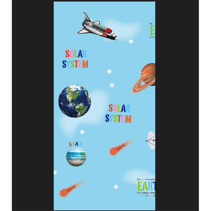Tapet 3D autoadeziv AT Performance, model sistem solar, 68 cm x 2,8 m, spumă PE, colorat