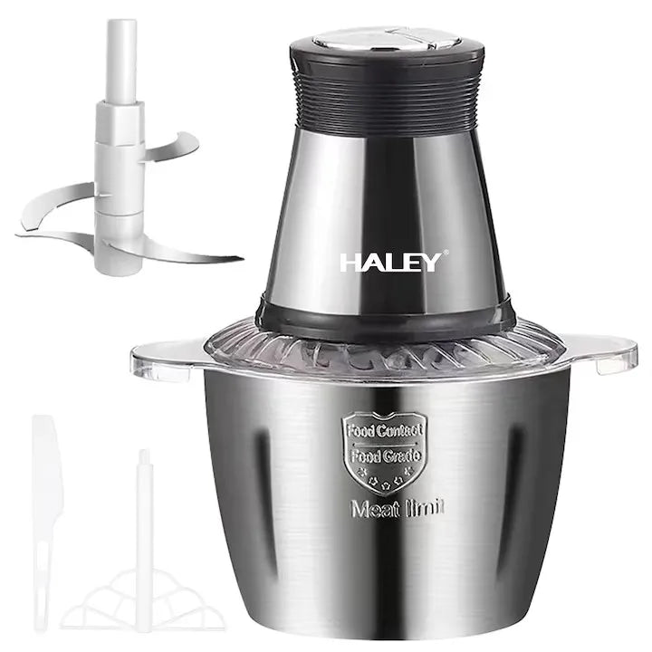Tocător electric universal HALEY HY-1221, 1000 W, bol inox 3 L, 4 lame din oțel inoxidabil