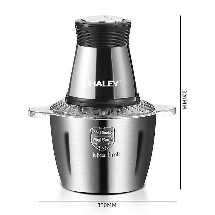 Tocător electric universal HALEY HY-1221, 1000 W, bol inox 3 L, 4 lame din oțel inoxidabil