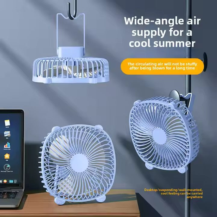 Ventilator de camping portabil AT Performance, alimentare USB, 3 viteze, LED, cârlig pliabil